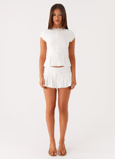 Landon Mini Skort - White